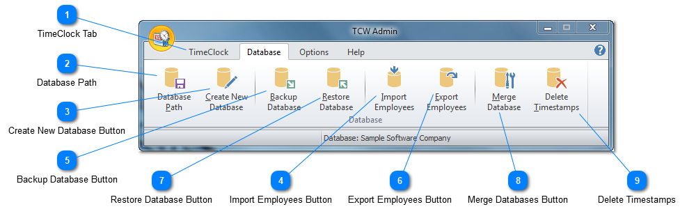 Main Tools Database Tab